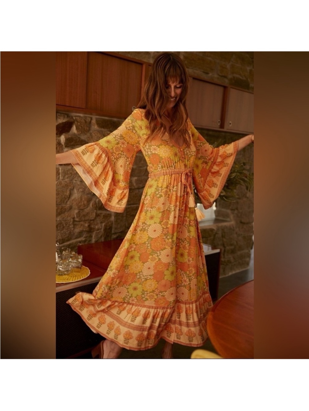 Nine Lives Bazaar Floral Bohemian Hippie Boho Maxi Lola Dress